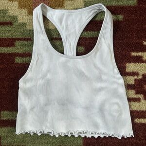 PINK Victoria's Secret White Ribbed Tank Top